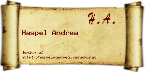 Haspel Andrea névjegykártya
